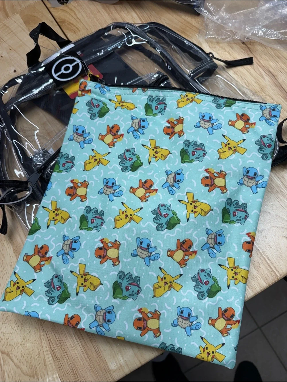 POKÉMON BIOWORLD CLEAR SCHOOL BACKPACK TRADING CARD GAME BONUS SOFT PENCIL CASE